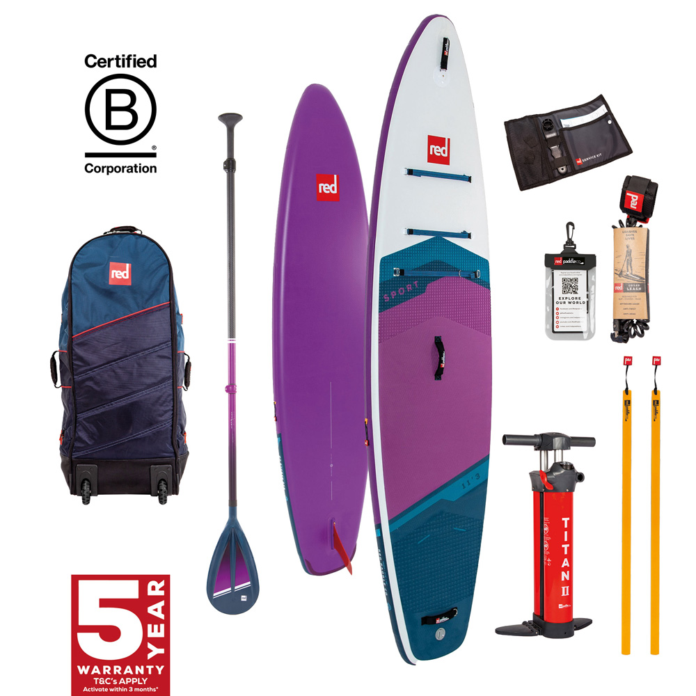 red paddle Sport HT 11.3 opblaasbare sup paars voordeelpakket foto 1