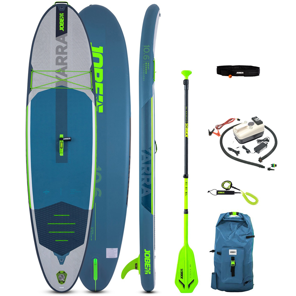 Jobe Yarra steel blauw 10.6 opblaasbare sup pakket met elektrische luchtpomp foto 1