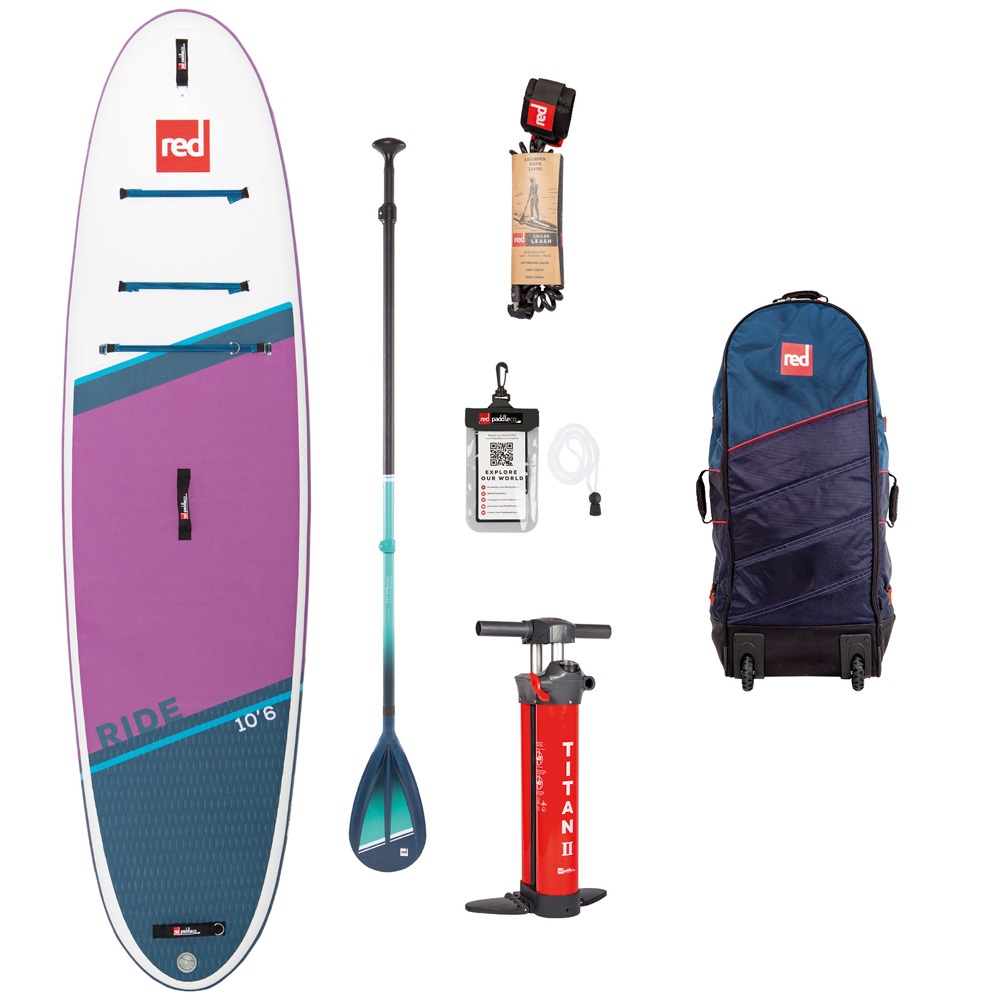 red paddle Ride CT 10.6 opblaasbare sup voordeelpakket paars