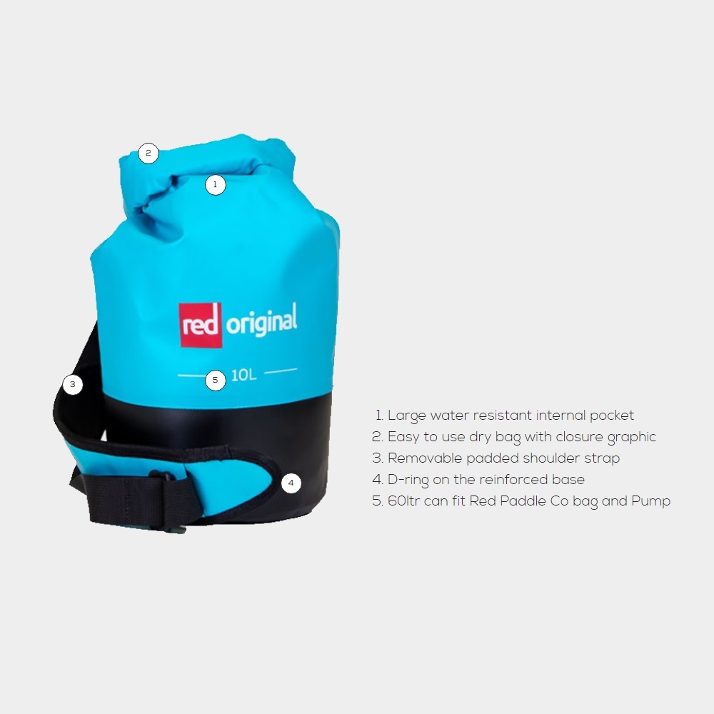 red paddle Roll Top dry bag 10L blauw
