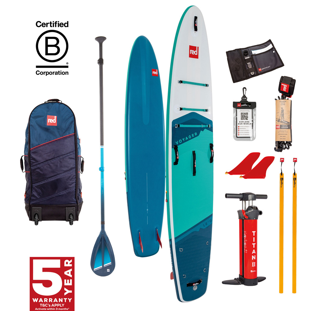 red paddle Voyager HT 12.0 opblaasbare sup groen voordeelpakket foto 1