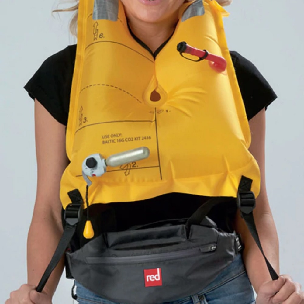 red paddle PFD handmatig zwemvest heupgordel unisex grijs 2
