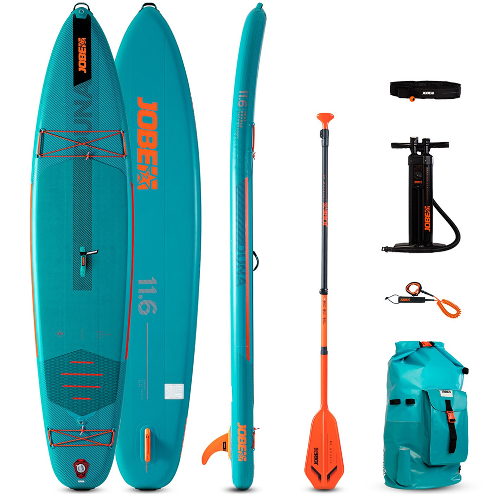 Jobe Duna teal 11.6 opblaasbare sup pakket met triple action luchtpomp foto 1